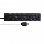 酷比客 LCHB18BBK USB2.0 HUB 7口 带开关 黑色 适用于U盘，读卡器，USB鼠标，USB键盘，扫描仪，数码像机，数码摄像机，USB声卡等设备